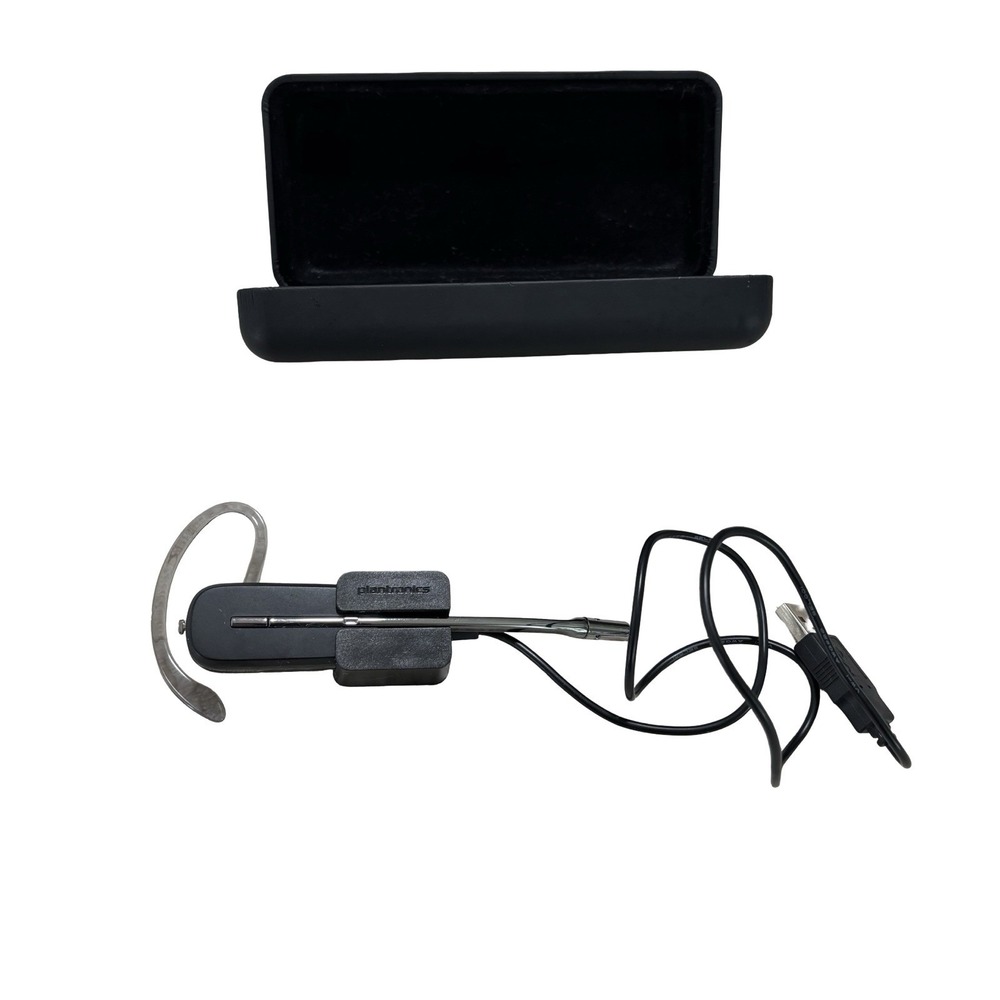Plantronics WH500 Bluetooth Single Earbud Boom Headset+Charge Base CO54 hook